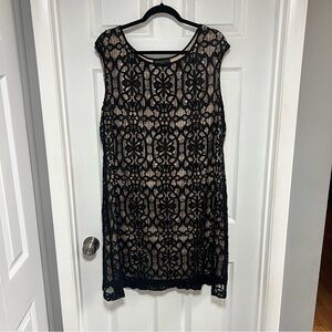 Connected Apparel Black Lace Mini Dress